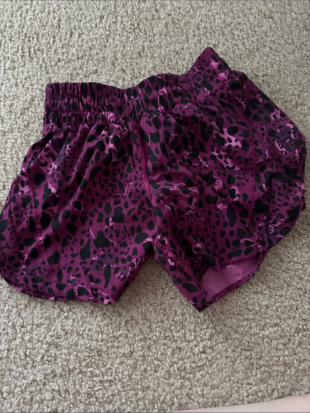 lululemon athletica Purple and Black Leopard-Print Athletic Shorts